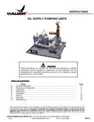 OIL SUPPLY PUMPING UNITS - Hauck Manufacturing