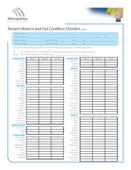 Tenant's Move In and Out Condition Checklist - Metropolitan Real ...