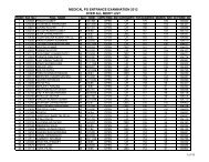 medical pg entrance examination 2012 over all merit list