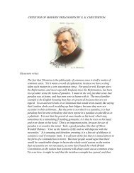 Criticism of Modern Philosophy by G K Chesterton