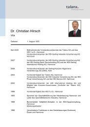 Dr. Christian Hinsch - Talanx