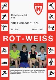 VfB Hermsdorf eV Vereinszeitung ROT-WEISS