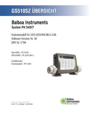 Balboa GS510SZ Hot Sheet - Balboa Direct