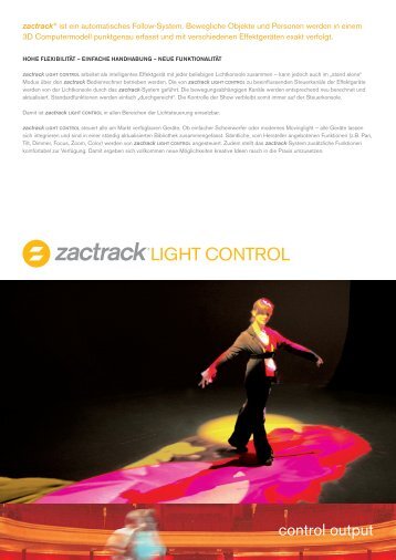Produktdatenblatt zactrack LIGHT CONTROL - Zkoor.com