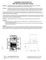 Installation Instructions for ISS-100 Intrinsically Safe Switch - SymCom