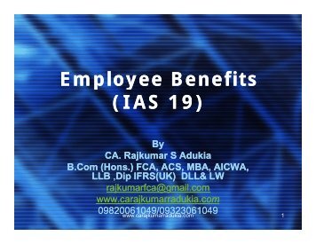 Employee Benefits (IAS 19) - Actuarial Society of India