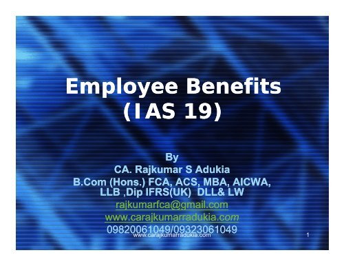Employee Benefits (IAS 19) - Actuarial Society of India