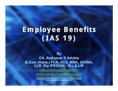 Employee Benefits (IAS 19) - Actuarial Society of India