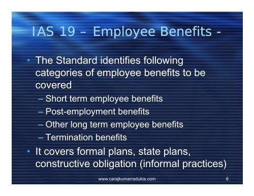 Employee Benefits (IAS 19) - Actuarial Society of India