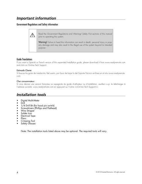 Model 24923 Installation Guide - Ready Remote