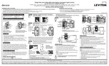 Leviton Decora IPx15 Occupancy Sensor Installation (.pdf)