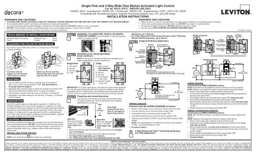 Leviton motion sensor light switch cheap manual