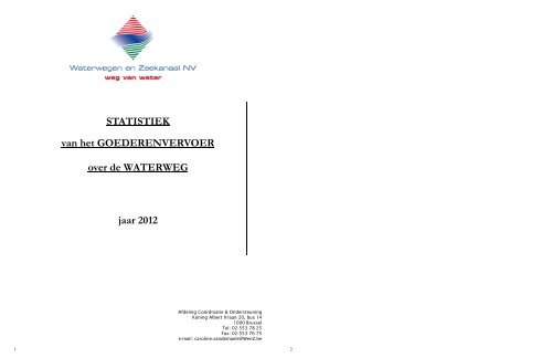 Statistiek van het vervoer op de waterweg - 2012 - Waterwegen en ...