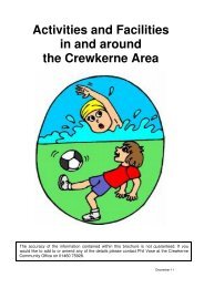 Activities and Facilities in and around the ... - Crewkerne Town