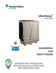 Pentair Owners Manual PDF - Poolheatpumps.com