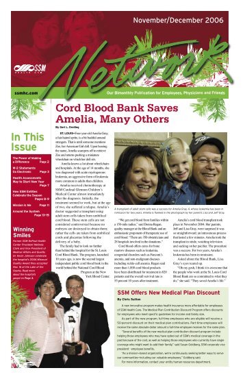 In This Issue Cord Blood Bank Saves Amelia ... - SSM Health Care