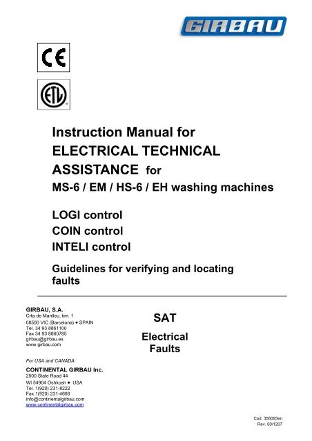 Instruction Manual for ELECTRICAL TECHNICAL ASSISTANCE for