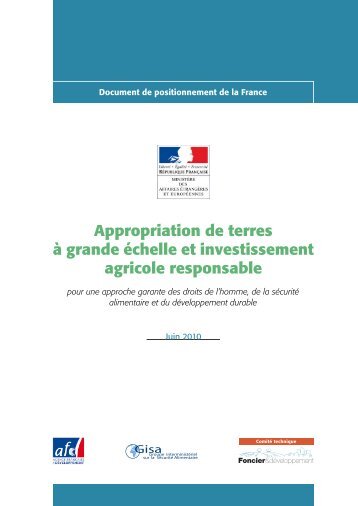 Appropriation de terres Ã  grande Ã©chelle et investissement ... - Agter