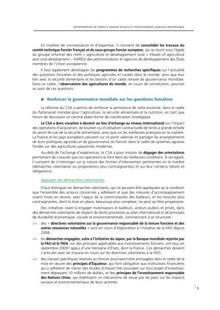 Appropriation de terres Ã  grande Ã©chelle et investissement ... - Agter