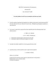 MAE 4410: Fundamentals of Astrodynamics Homework #2 Due ...