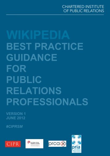 Wikipedia Best Practice Guidance - CIPR