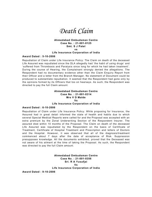 Death Claim - Gbic.co.in