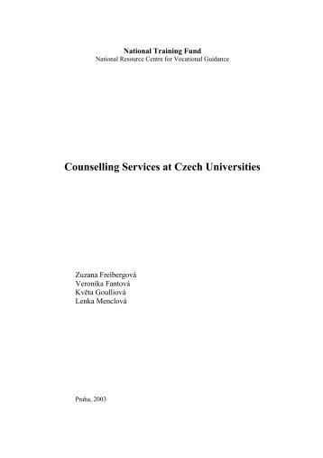 Counselling Services at Czech Universities - NÃ¡rodnÃ­ vzdÄlÃ¡vacÃ­ fond