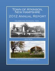 Town of Atkinson, New Hampshire 2012 Annual Report
