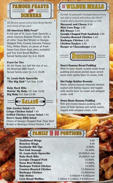 View Menu - Famous Dave's