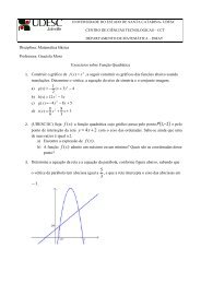 ExercÃ­cios sobre funÃ§Ã£o do 2Âº grau - WWW2 - Udesc