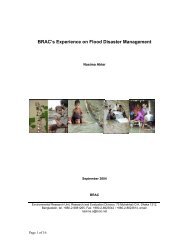 BRAC's Experience on Flood Disaster Management