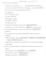 Topic 8 - Kinetics and Equilibrium - Key