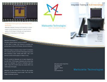 Download VLSI Internship Brochure - Mattozetta Technologies