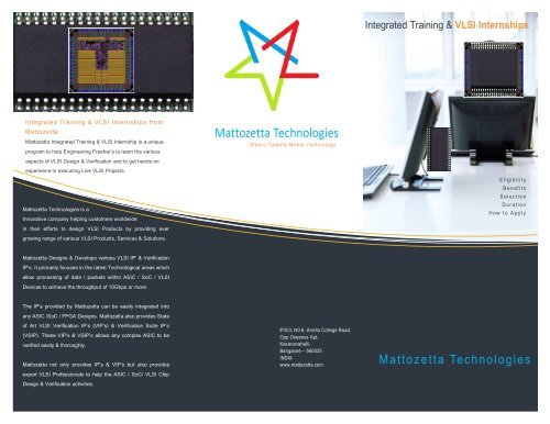 Download VLSI Internship Brochure - Mattozetta Technologies