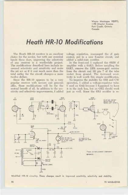 Heath HR-10 Modifications - Nostalgic Kits Central