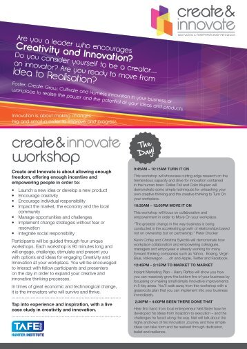 Create and Innovate workshop - Australian Innovation