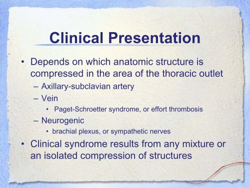 Thoracic Outlet Syndrome - WVU School of Medicine