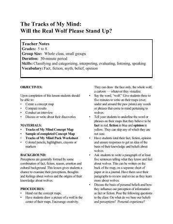 The Tracks of My Mind: Will the Real Wolf Please ... - Kids' Planet