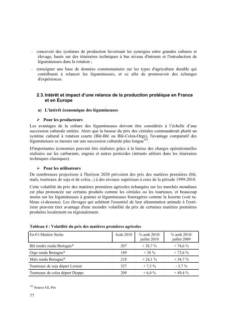 Impact des importations europÃ©ennes de soja sur le - Cfsi