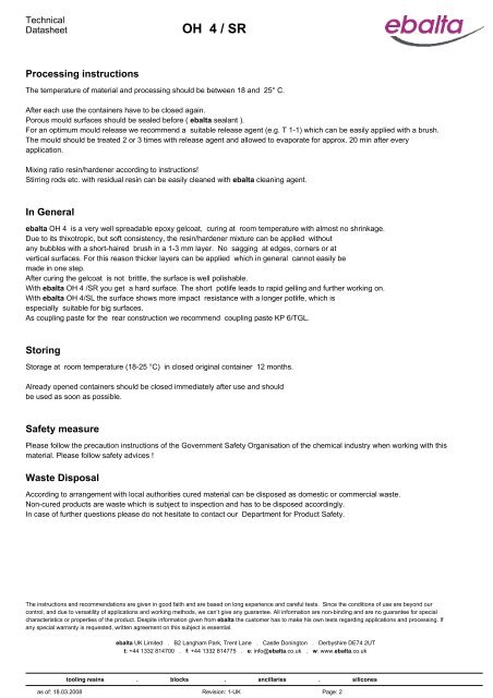 DATASHEET (UK) OH4_SR - Ebalta