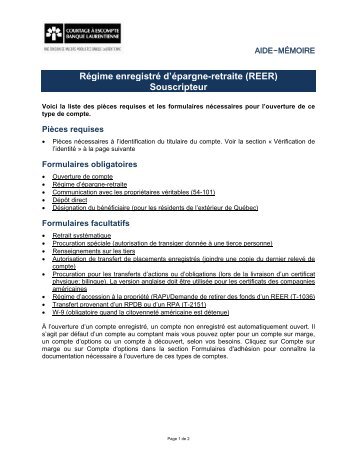 (REER) Souscripteur - Courtage Ã  escompte Banque Laurentienne