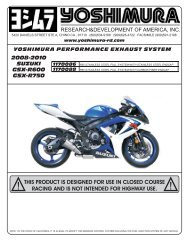 this product is designed for use in closed course racing ... - MotoSport