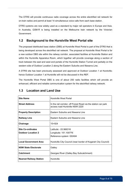 Hurstville REF - Transport for NSW - NSW Government