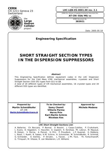 LHC Engineering Specification