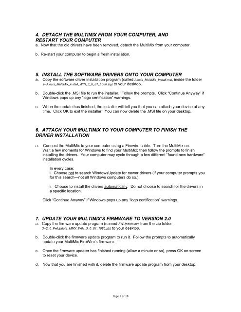 README MultiMix FW Updates - Win - Jan 2008