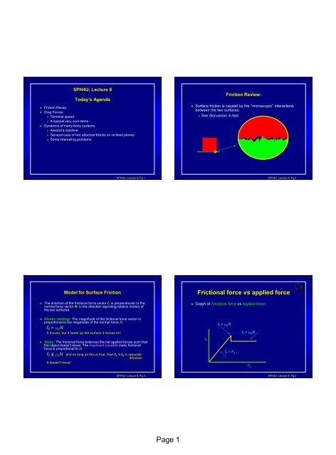 SPH4U: Lecture 8 Notes - The Burns Home Page