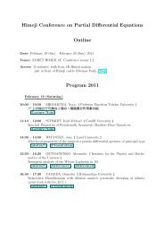 Himeji Conference on Partial Differential Equations Outline Program ...