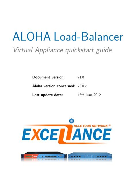 ALOHA virtual appliance Quickstart guide - Exceliance