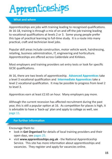 life after year 11 2013 - Calderdale and Kirklees Careers Service ...