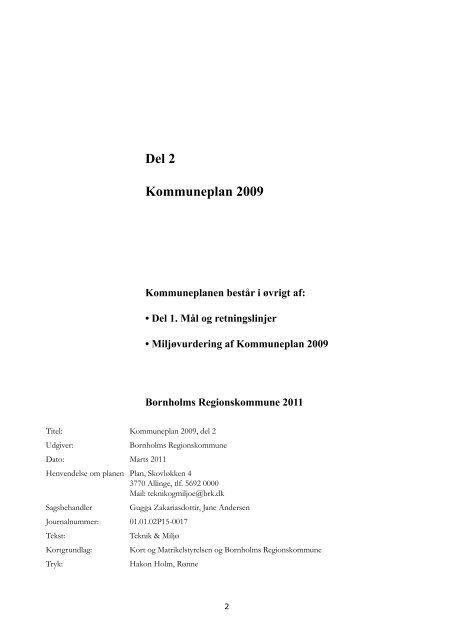 Del 2 Kommuneplan 2009 - Bornholms Regionskommune